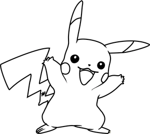 Pikachu kleurplaat