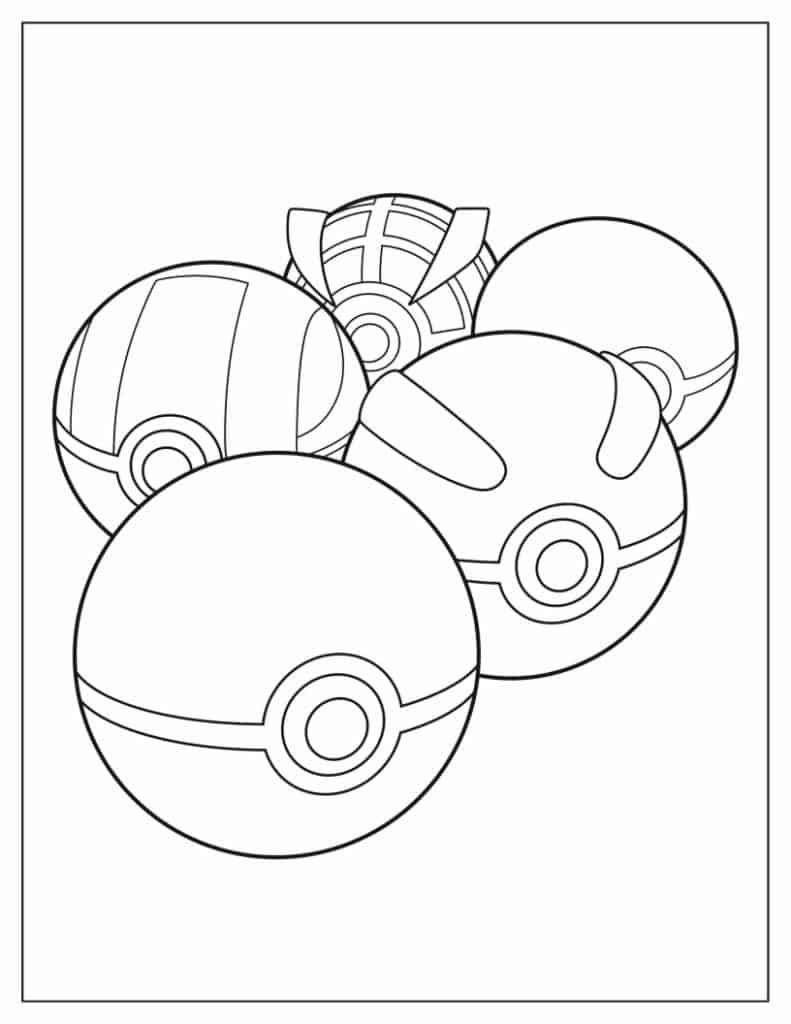 Pokeballs kleurplaat