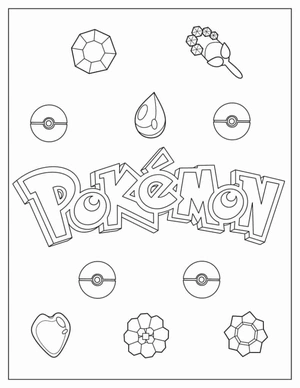 Pokemon badges kleurplaat