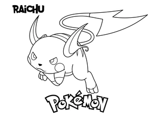 Raichu kleurplaat