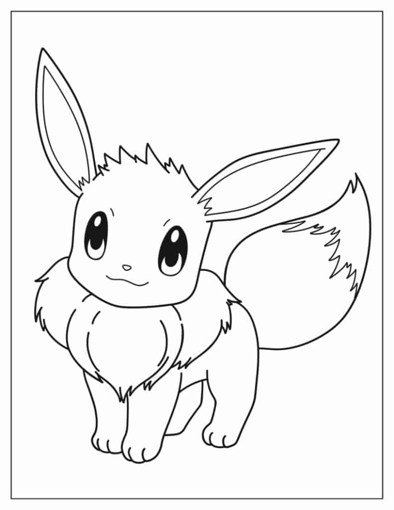 Schattige Eevee kleurplaat