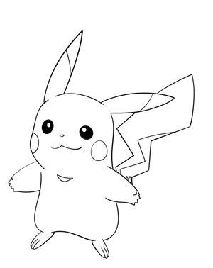 Schattige Pikachu kleurplaat