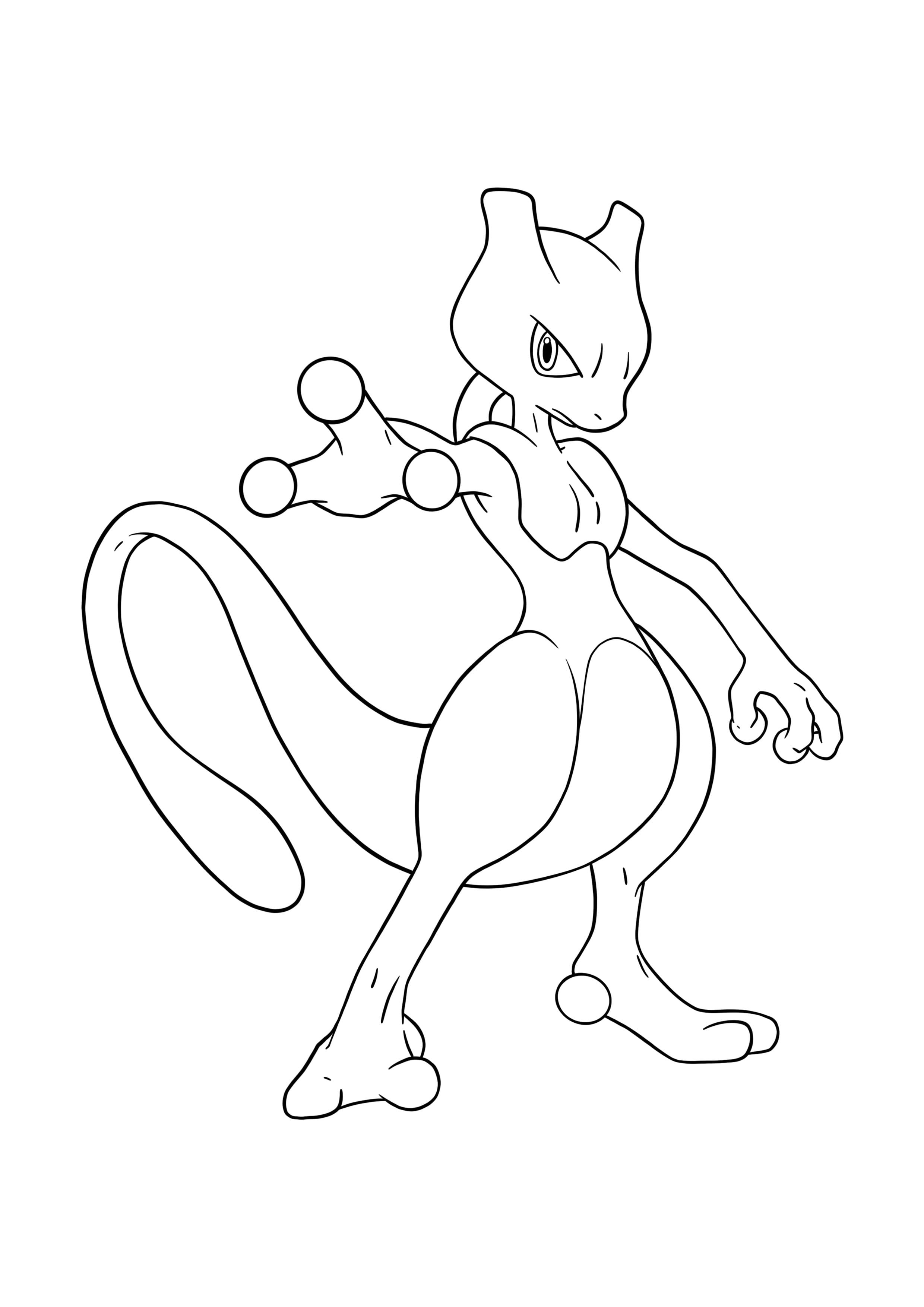 Sterke Mewtwo kleurplaat