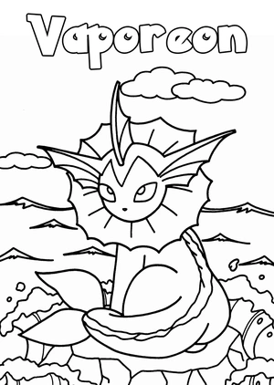 Vaporeon kleurplaat