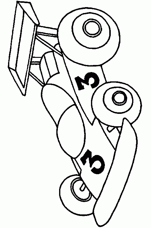 Raceauto 1 kleurplaat