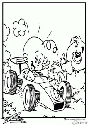 Raceauto 3 kleurplaat