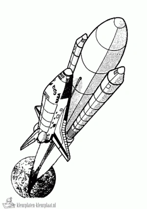 Raket 1 kleurplaat
