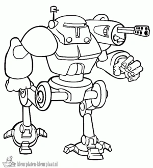 Robot 2 kleurplaat