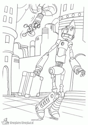 Robot 8 kleurplaat