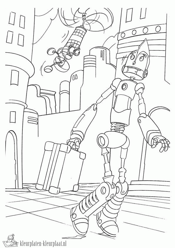 Robot 8 kleurplaat