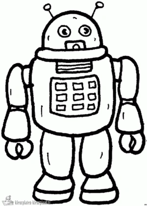 Robot 9 kleurplaat