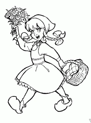 Roodkapje 1 kleurplaat