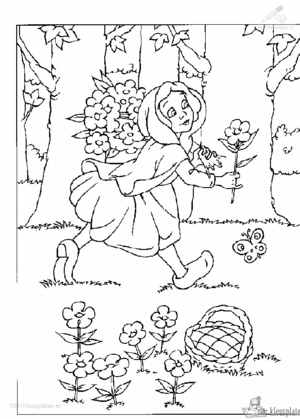 Roodkapje 2 kleurplaat