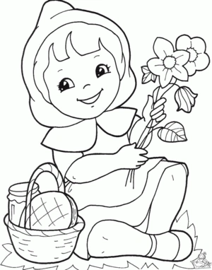 Roodkapje 21 kleurplaat