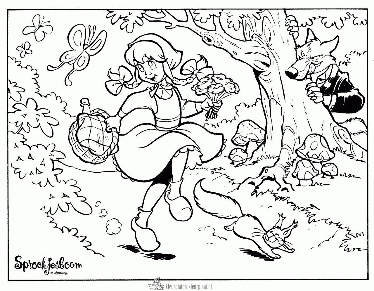 Roodkapje 30 kleurplaat