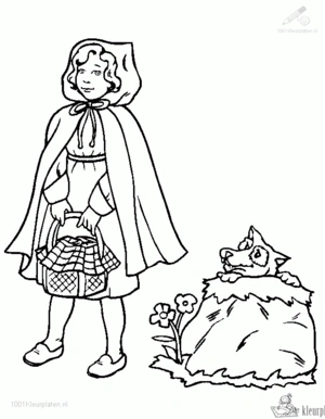 Roodkapje 4 kleurplaat