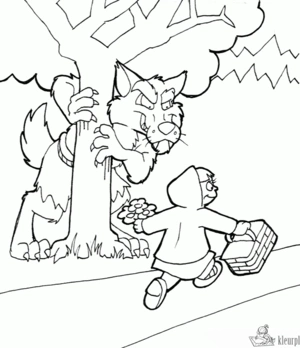 Roodkapje 5 kleurplaat