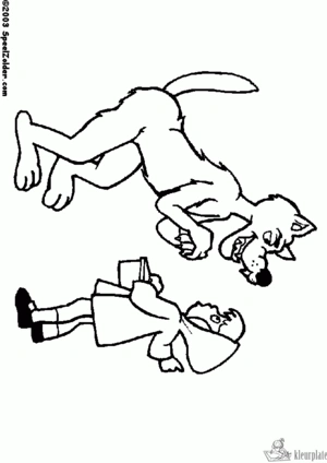 Roodkapje 6 kleurplaat