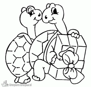 Schildpad 3 kleurplaat