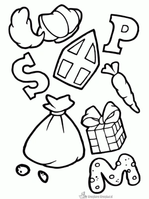 Sinterklaas 3 kleurplaat
