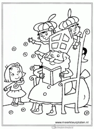 Sinterklaas 5 kleurplaat