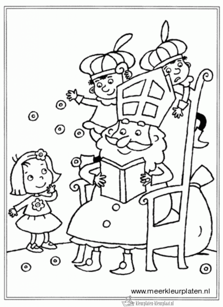 Sinterklaas 5 kleurplaat