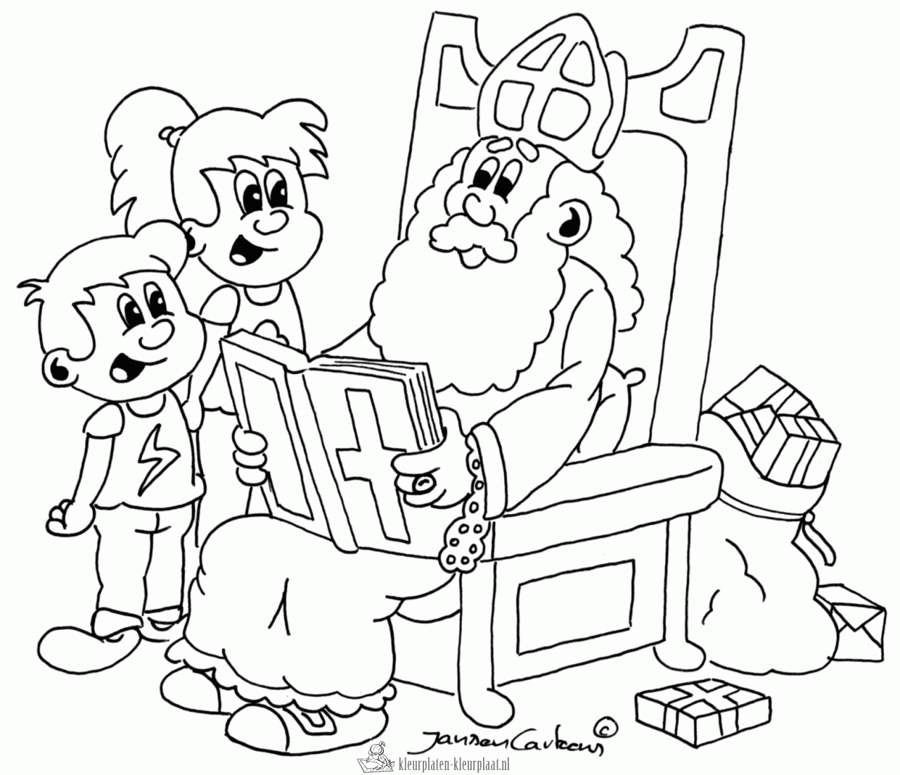 Sinterklaas 58 kleurplaat