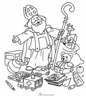 Sinterklaas 9 kleurplaat