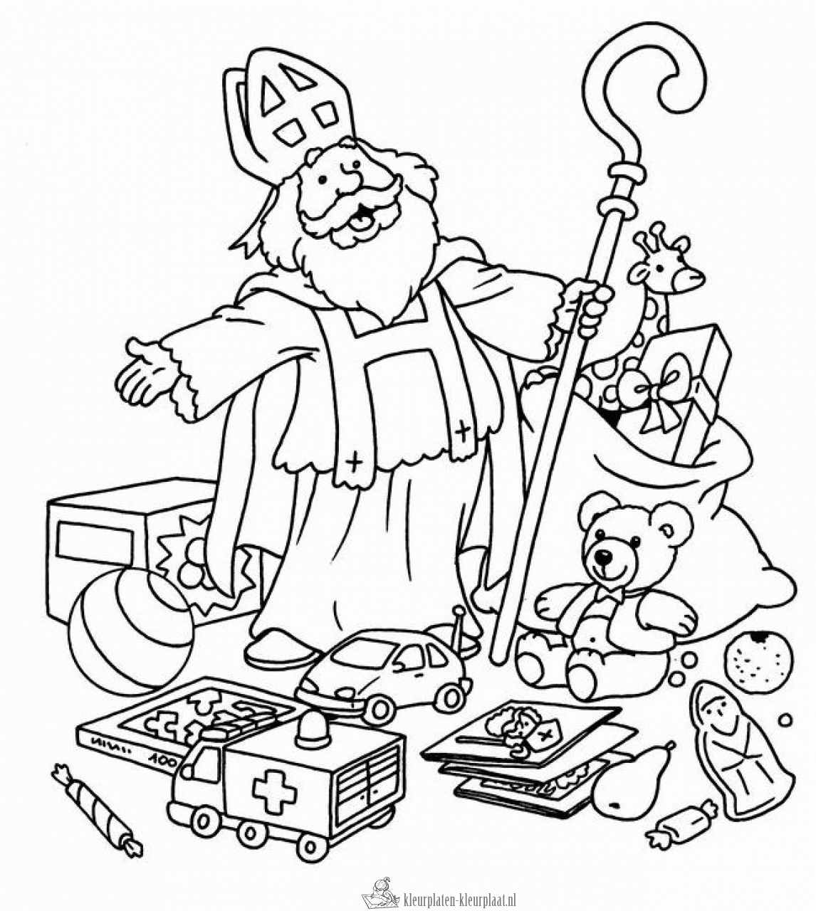 Sinterklaas 9 kleurplaat