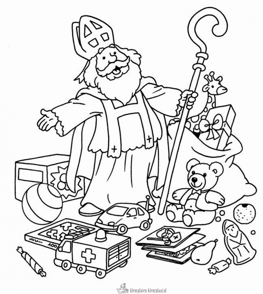 Sinterklaas 9 kleurplaat