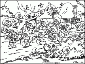 Smurfen 1 kleurplaat