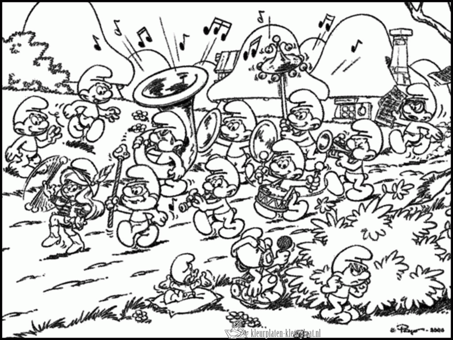 Smurfen 1 kleurplaat