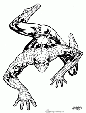 Spiderman 10 kleurplaat