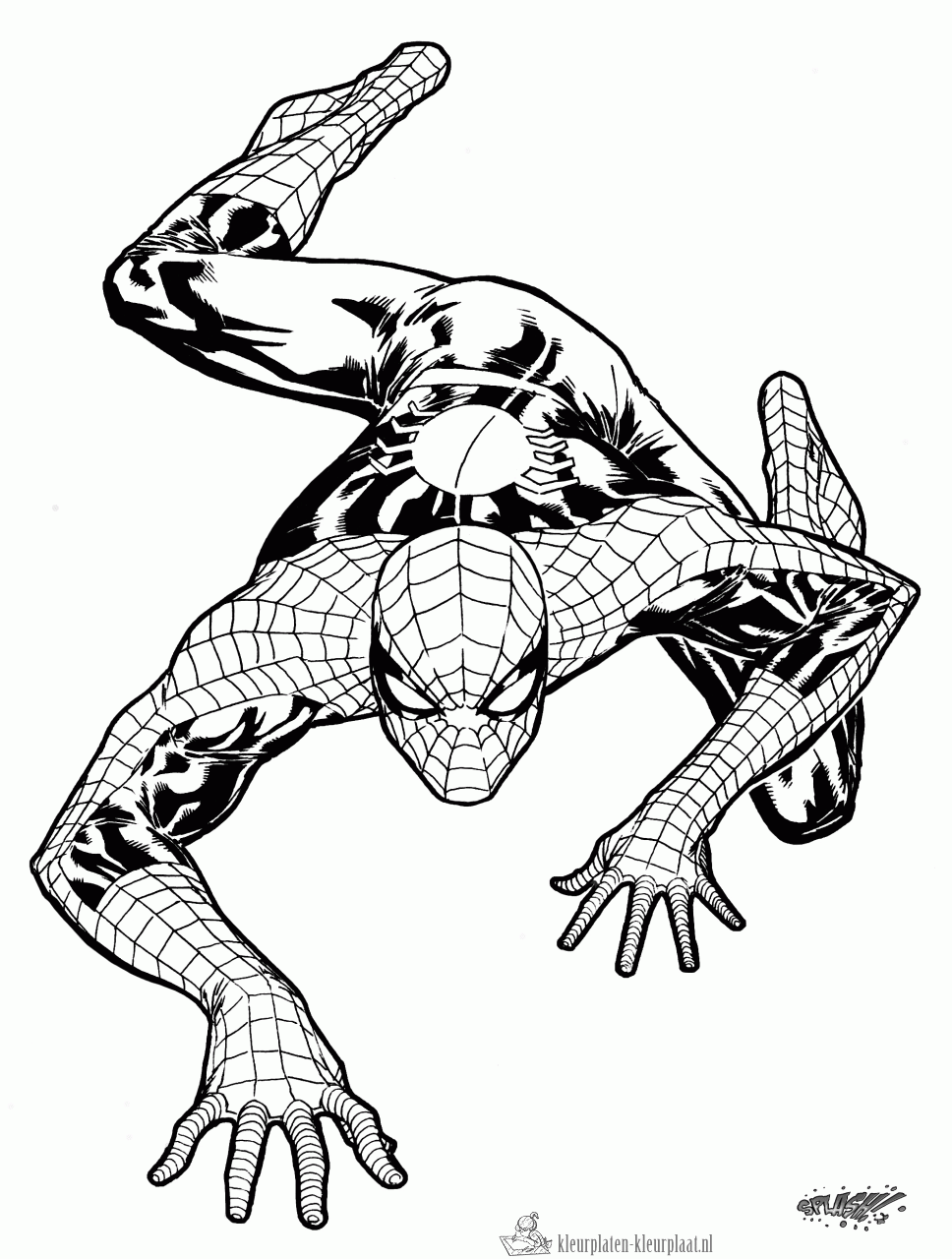 Spiderman 10 kleurplaat