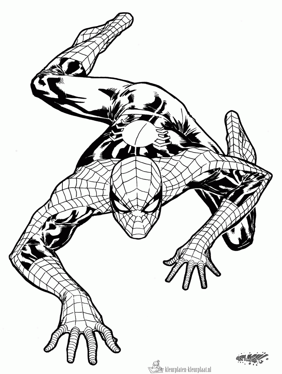 Spiderman 10 kleurplaat