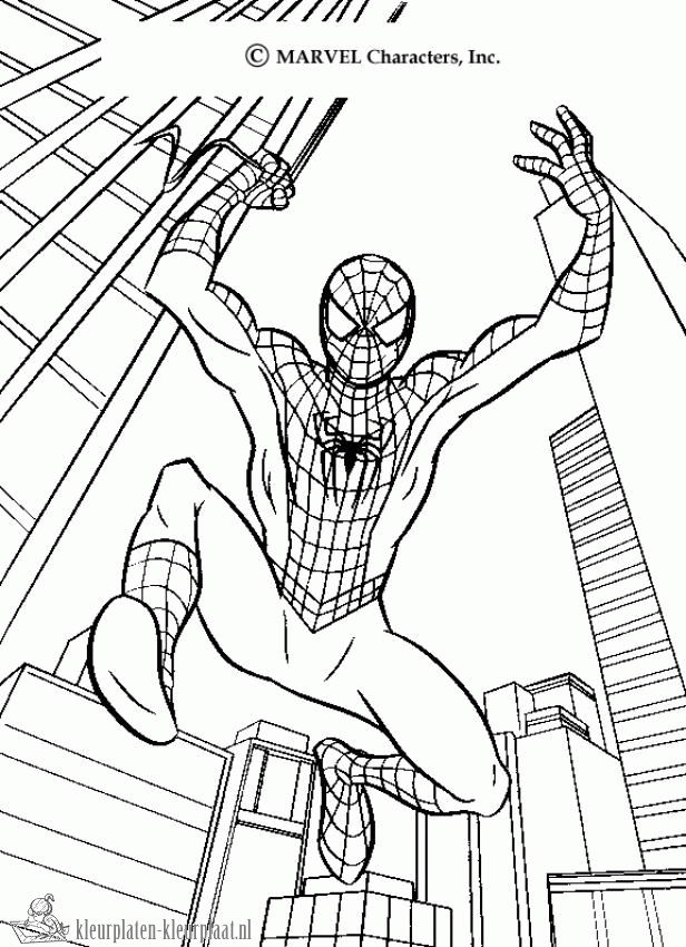 Spiderman 20 kleurplaat