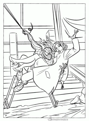 Spiderman 26 kleurplaat