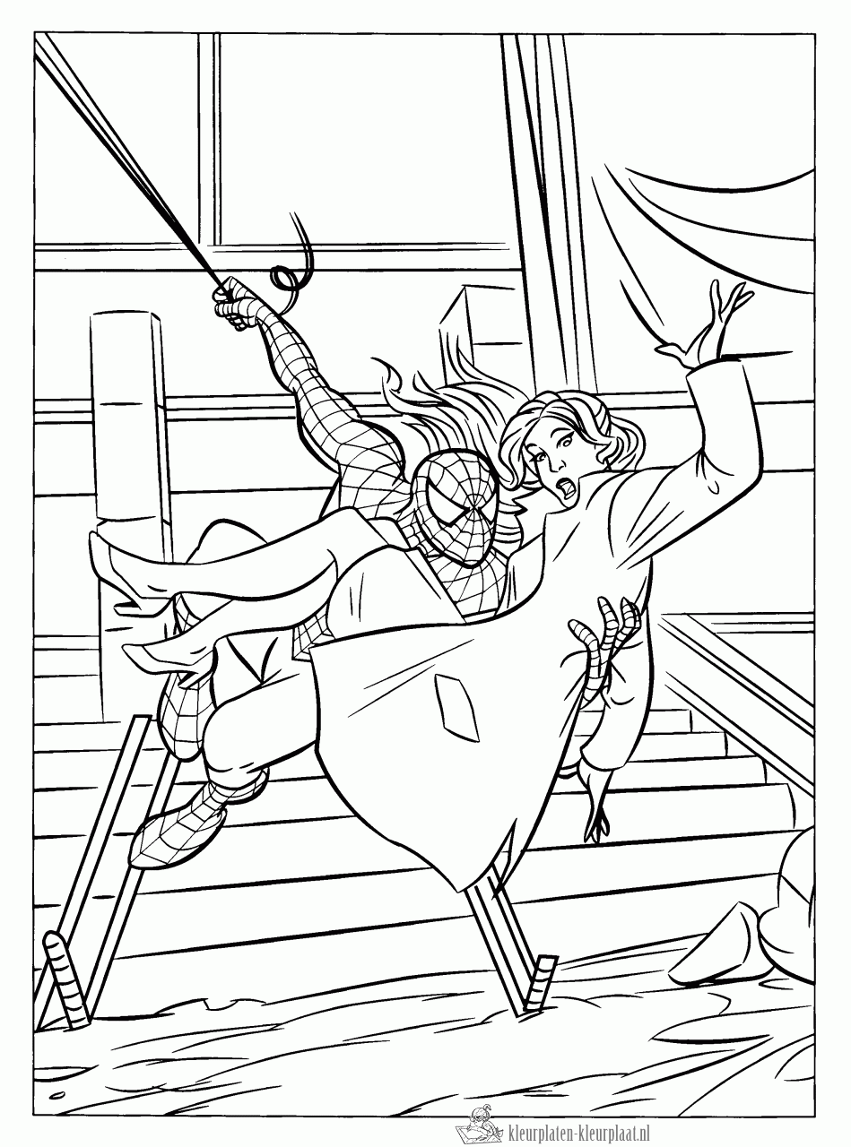 Spiderman 26 kleurplaat