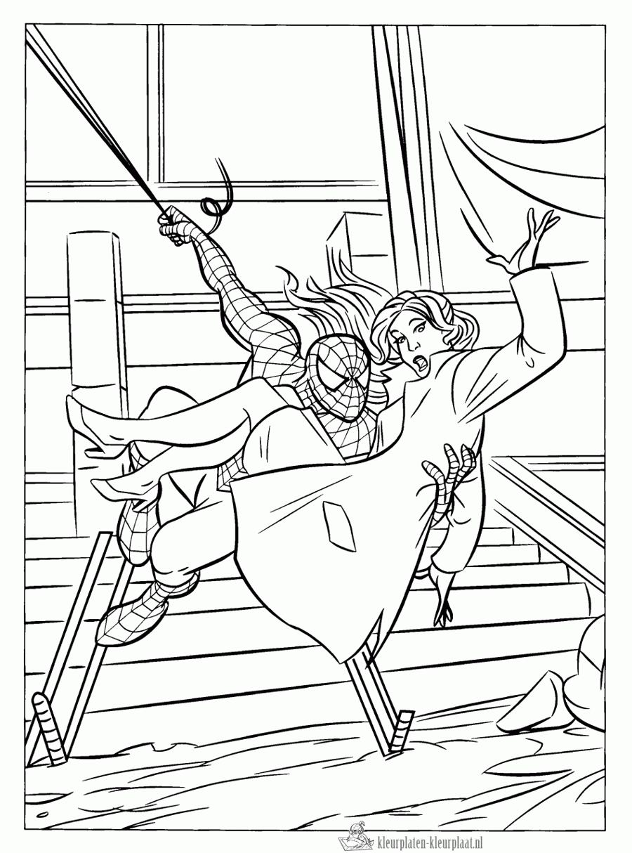 Spiderman 26 kleurplaat