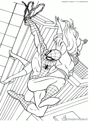 Spiderman 33 kleurplaat