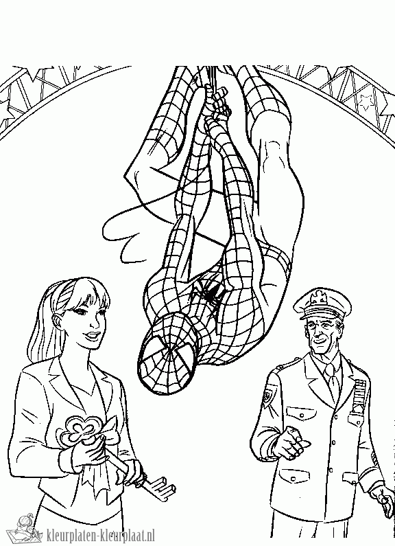Spiderman 36 kleurplaat