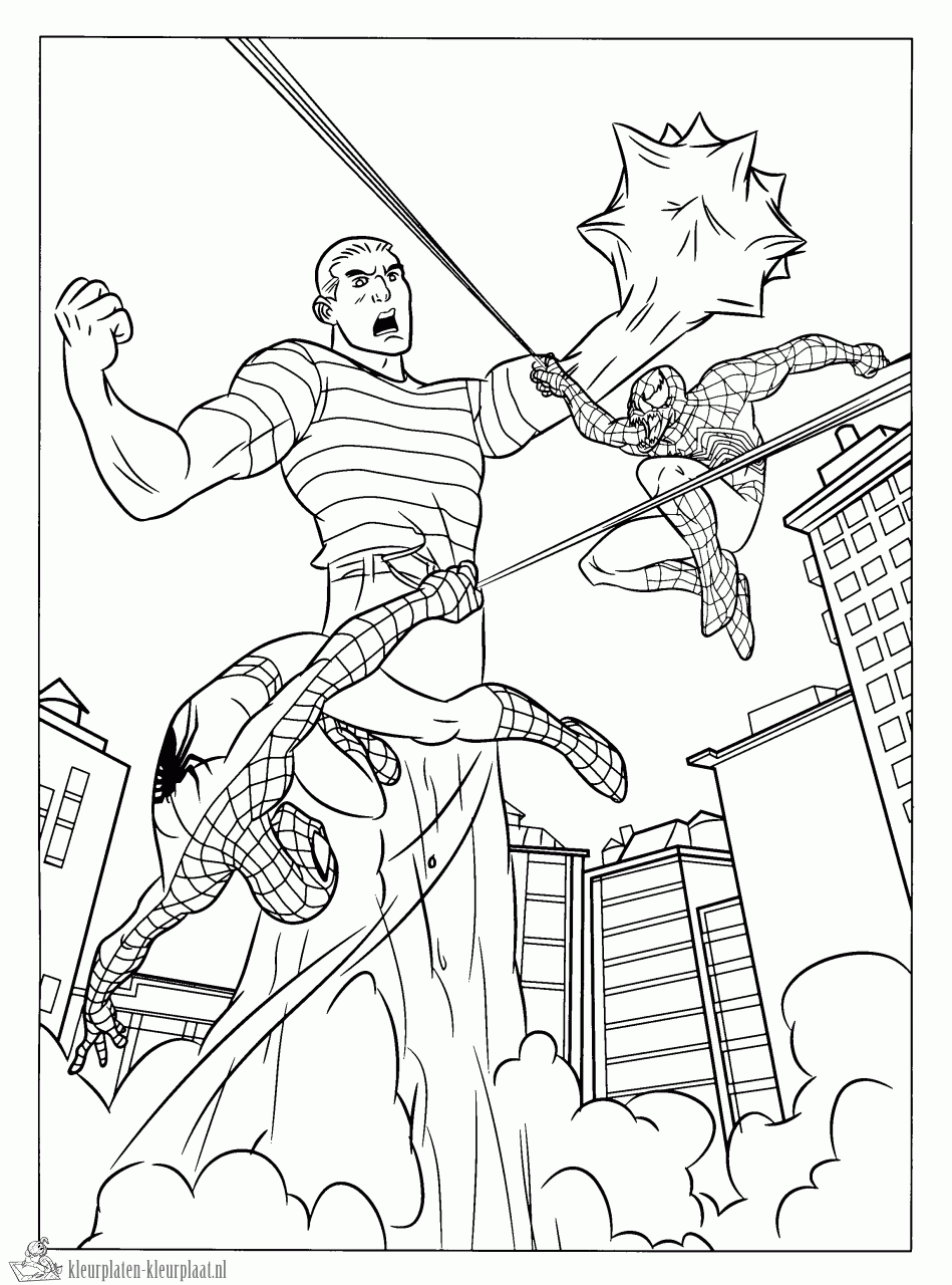 Spiderman 55 kleurplaat