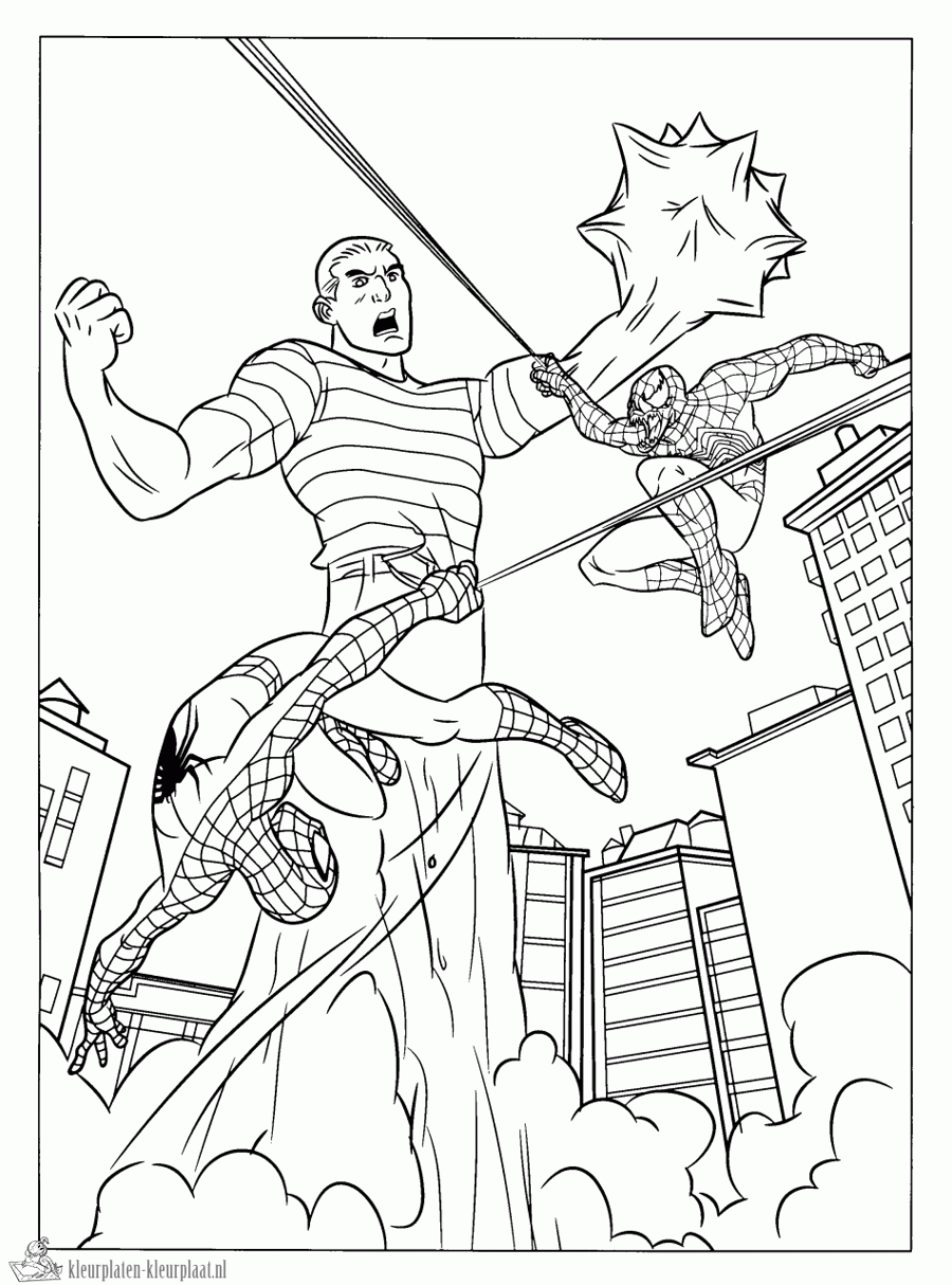 Spiderman 55 kleurplaat