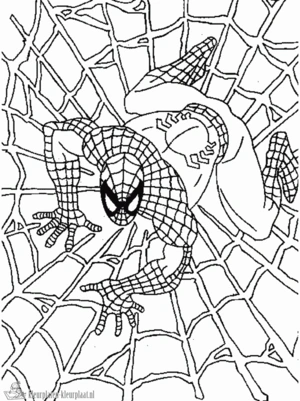 Spiderman 56 kleurplaat