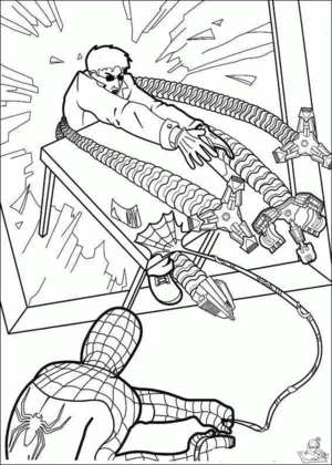 Spiderman 69 kleurplaat