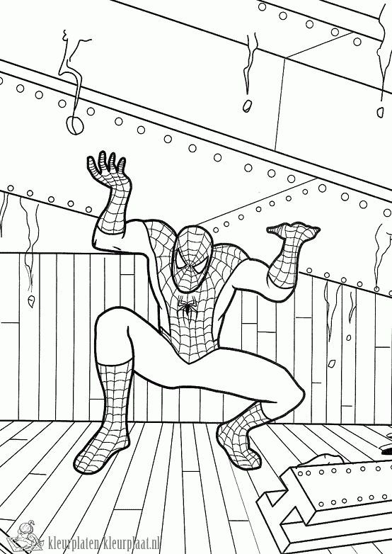 Spiderman 93 kleurplaat