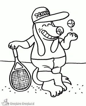 Tennis 11 kleurplaat om te printen en kleuren