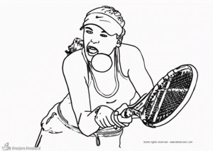 Tennis 16 kleurplaat om te printen en kleuren