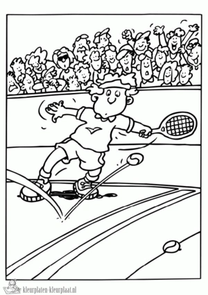 Tennis 3 kleurplaat om te printen en kleuren