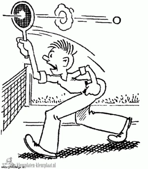 Tennis 4 kleurplaat om te printen en kleuren